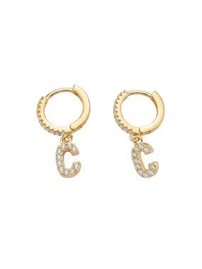 3/$20 NIP Letter “C” Diamond Hoop Earrings – Sparkly Initial Fashion Jewelry
